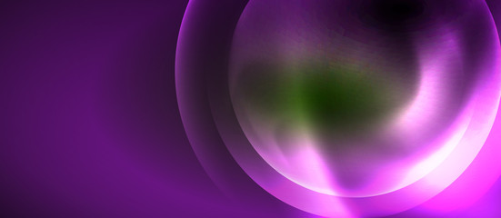 Neon glowing circles vector abstract background