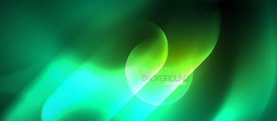 Neon glowing techno lines, blue hi-tech futuristic abstract background template