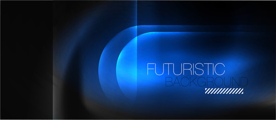 Neon glowing techno lines, hi-tech futuristic abstract background template