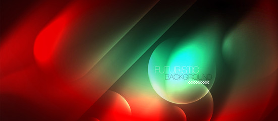 Neon glowing techno lines, blue hi-tech futuristic abstract background template
