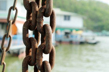 Chains for using in fishing village.