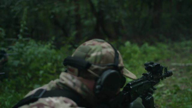 SWAT shoots at the target. Fighting.