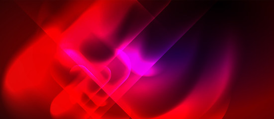 Neon glowing techno lines, hi-tech futuristic abstract background template