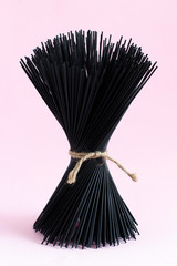 Raw squid ink pasta