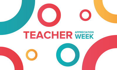 Teacher Appreciation Week in United States. Celebrated annual in May. School and education national concept. Poster, card, banner and background. Vector illustration