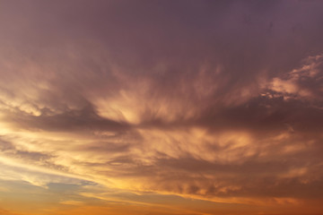 Naklejka na ściany i meble Cloud sky evening sundown background