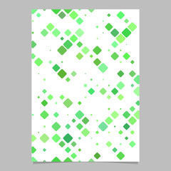 Green diagonal square pattern poster design - vector mosaic page background