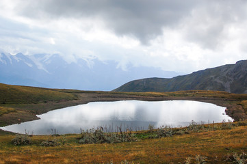 Landscape with a mountain lake. Svaneti. Georgia