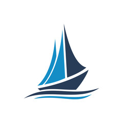 Sail boat - vector logo template concept illustration. Ship sign. Design element.