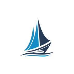 Sail boat - vector logo template concept illustration. Ship sign. Design element.