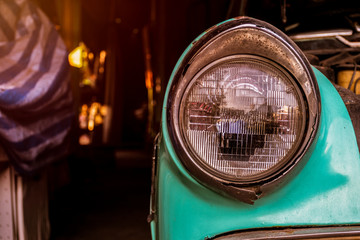 Close up retro car,vintage car