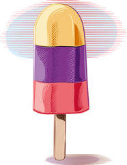 An icicle with different flavors, in vector.