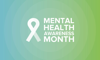 Mental Health Awareness Month in May. Annual campaign in United States by raising awareness of mental health. Poster, card, banner and background. Vector illustration