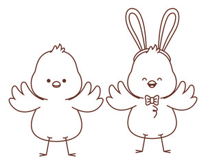 Happy  farm animals outline