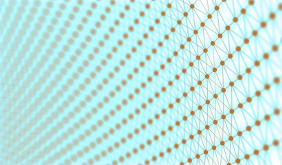 Naklejka premium Abstract polygonal neural mesh, digital background with connection structure. 3d rendering, illustration