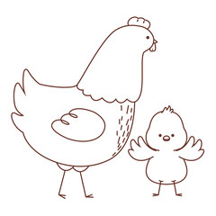 Happy  farm animals outline