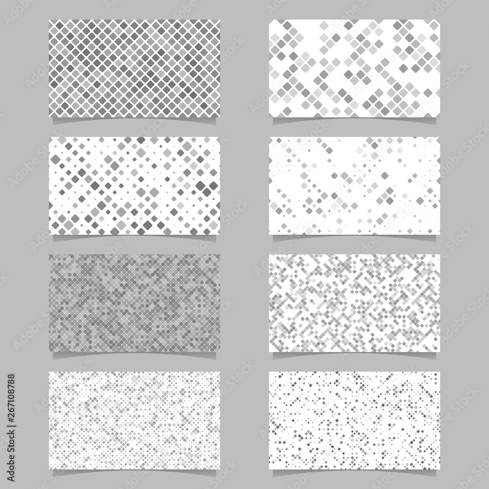 Poster abstract diagonal square pattern mosaic card background template set - vector graphic design