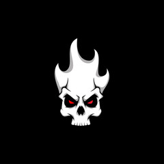 Skull burning mascot Logo Vector