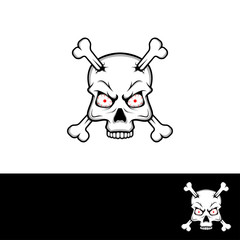 Skull with crossbones mascot Logo Vector