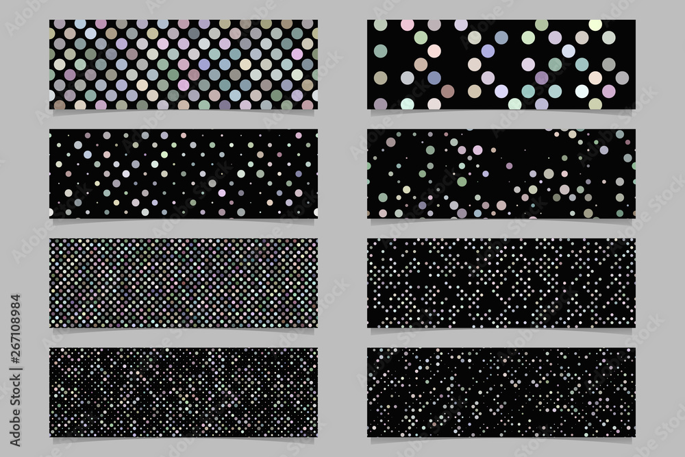Poster modern abstract dot pattern banner background template set - vector design
