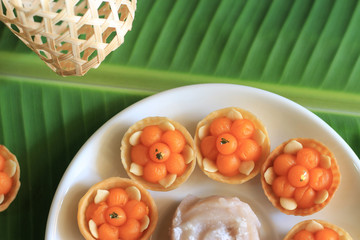 Traditional Thai Dessert, closeup of artificial thai desserts