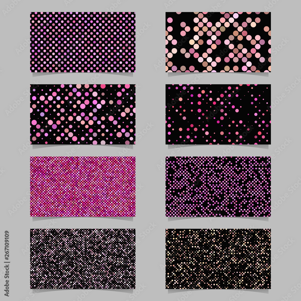 Poster abstract circle pattern mosaic card background template set - vector graphic design