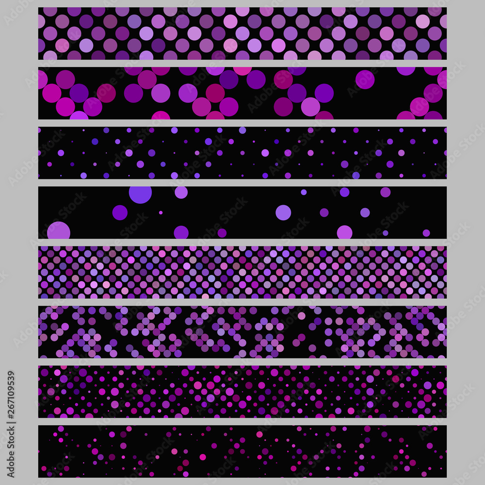 Poster color abstract dot pattern rectangular web banner background template design set