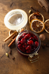 Homemade cherry lemon jam, or sauce