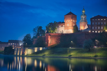 Fototapeta na wymiar Krakow Castle & Blue Hour