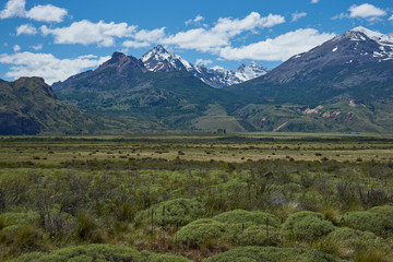 Landscape of Valle Chacabuco in northern Patagonia, Chile