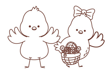 Happy  farm animals outline