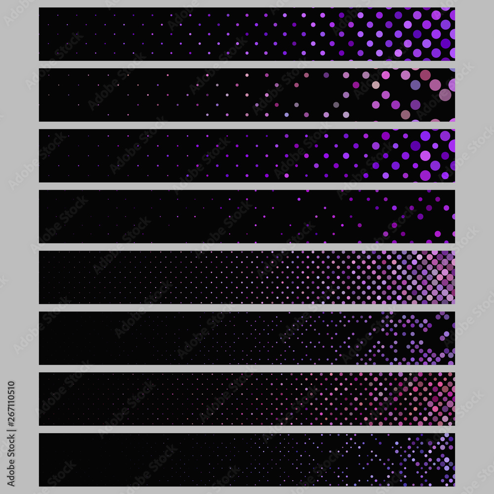 Poster banner background design set - abstract vector rectangular dot pattern template