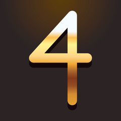 Fototapeta premium four number gold font