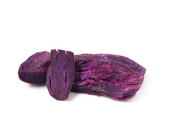 Japanese sweet potato boil slice isolated on white background