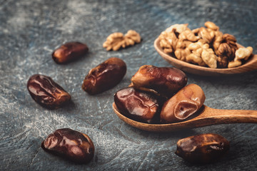 Delicious dried dates, a favorite dish of many gourmets.