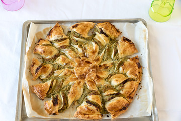 Savory pie with vegetables