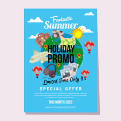 travel promo summer holiday flat style