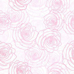 Seamless pattern of multi-colored roses.