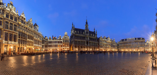 Grand Place in Brussels at night, Belgium