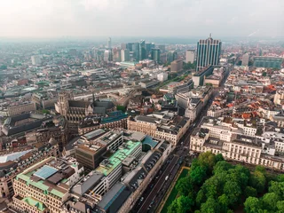 Gordijnen Aerial view of central Brussels, Belgium © LALSSTOCK