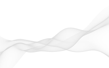 White abstract background. Fluttering white scarf. Waving on wind white fubric. 3D illustration