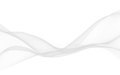 White abstract background. Fluttering white scarf. Waving on wind white fubric. 3D illustration