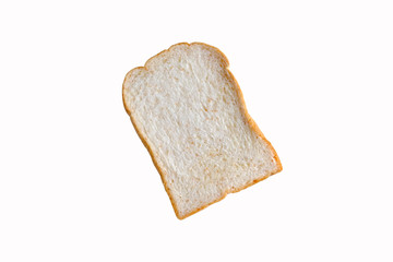 Bread slice on white background