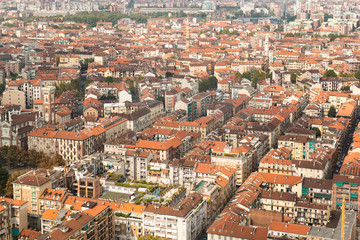 Fototapeta na wymiar View of Turin from 35th floor of a skyscraper