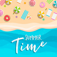 Fototapeta na wymiar Summer time card of tropical beach vacation