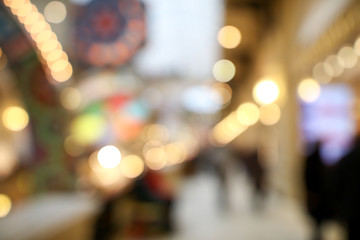 Bokeh in the mall as an abstract background