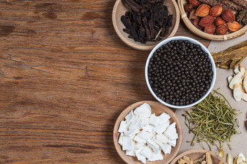 Stacked Chinese herbal medicine pills
