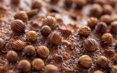 Sesame rye bread as a background
