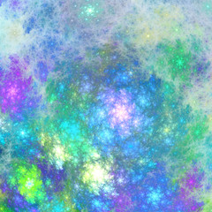 Light green and blue fractal swirls, digital artwork for creative graphic design