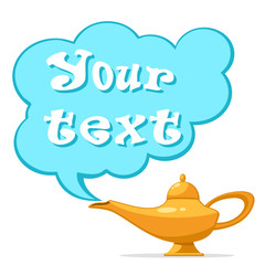 Fototapeta premium Magic lamp with a Genie on a white background. Place for text.